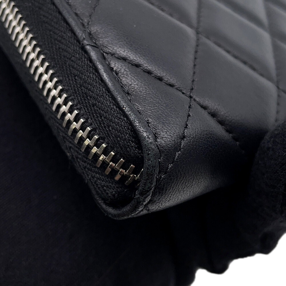 CHANEL Black Lambskin Leather Logo Wallet - Picture 6 of 16